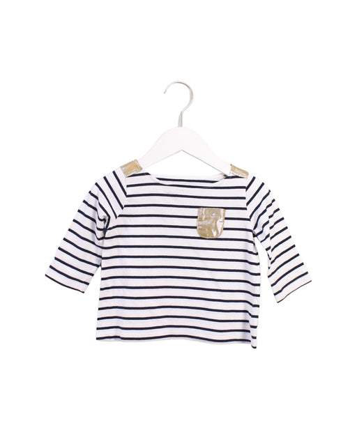 A White Long Sleeve Tops from Velveteen in size 4T for girl. (Front View)