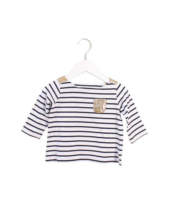 A White Long Sleeve Tops from Velveteen in size 4T for girl. (Front View)