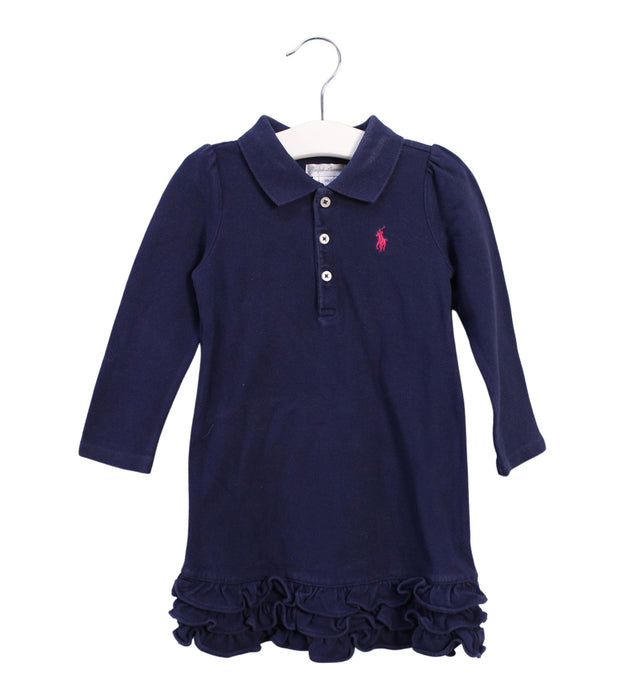 A Navy Long Sleeve Dresses from Ralph Lauren in size 12-18M for girl. (Front View)