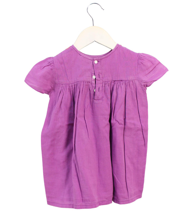 A Purple Short Sleeve Dresses from Velveteen in size 12-18M for girl. (Back View)