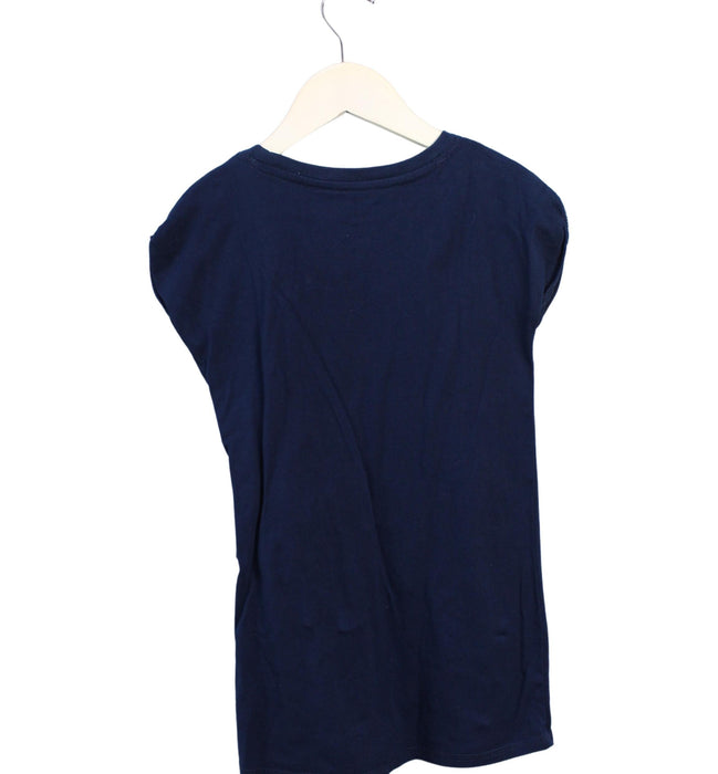 A Navy Short Sleeve Dresses from Roots in size 4T for girl. (Back View)