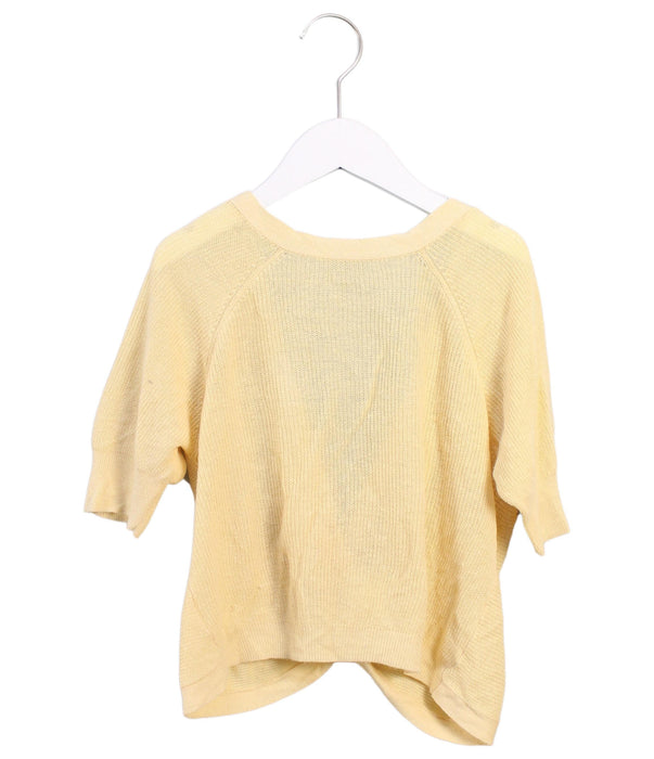 A Yellow Short Sleeve Tops from Excuse My French in size 6T for girl. (Front View)