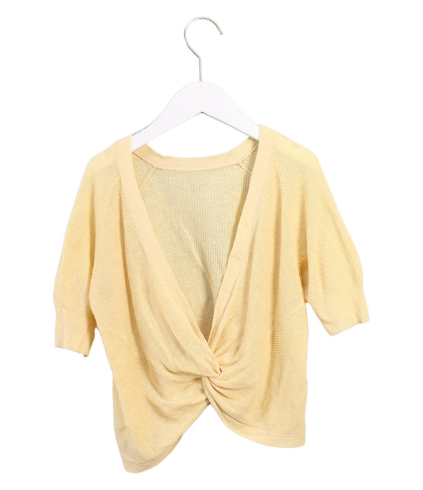 A Yellow Short Sleeve Tops from Excuse My French in size 6T for girl. (Back View)