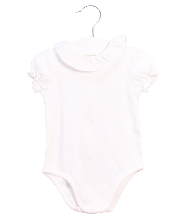 A White Short Sleeve Bodysuits from Nanos in size 3-6M for girl. (Front View)