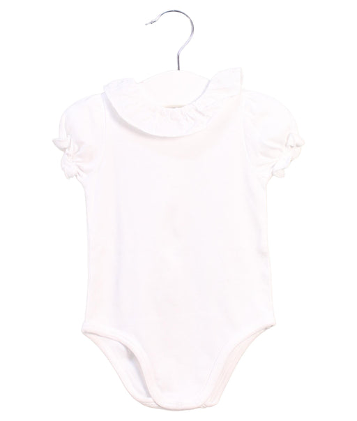 A White Short Sleeve Bodysuits from Nanos in size 3-6M for girl. (Front View)