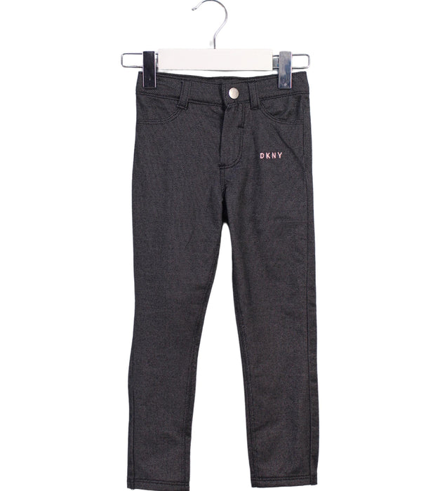 A Black Casual Pants from DKNY in size 4T for girl. (Front View)