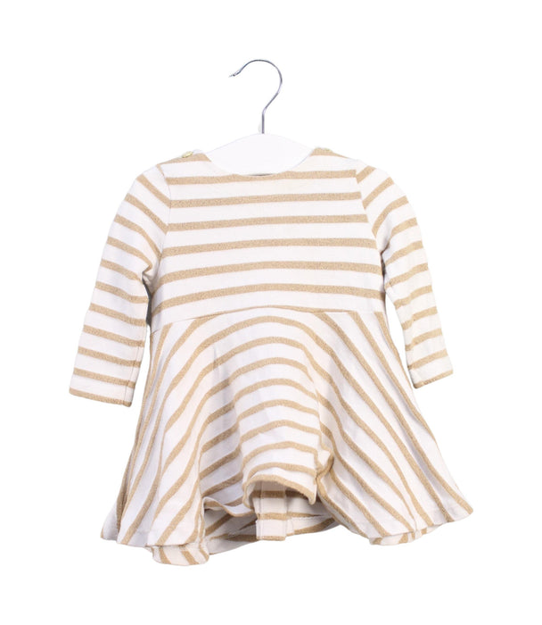 A White Long Sleeve Dresses from Petit Bateau in size 3-6M for girl. (Front View)