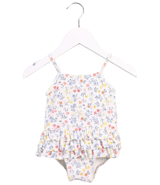 A White Swimsuits from Petit Bateau in size 3-6M for girl. (Front View)