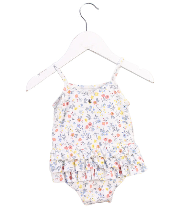 A White Swimsuits from Petit Bateau in size 3-6M for girl. (Back View)