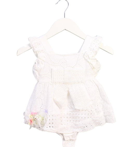 A White Sleeveless Bodysuits from Nicholas & Bears in size 6-12M for girl. (Front View)