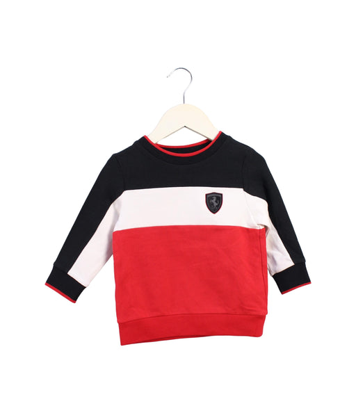 A Red Sweatshirts from Ferrari in size 12-18M for boy. (Front View)