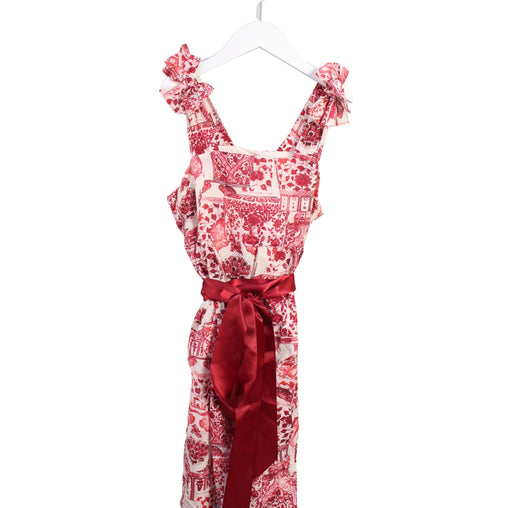 A Red Sleeveless Dresses from Nanos in size 14Y for girl. (Front View)