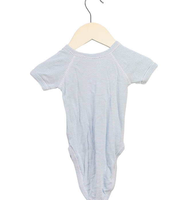 A Blue Short Sleeve Bodysuits from Petit Bateau in size 3-6M for girl. (Back View)