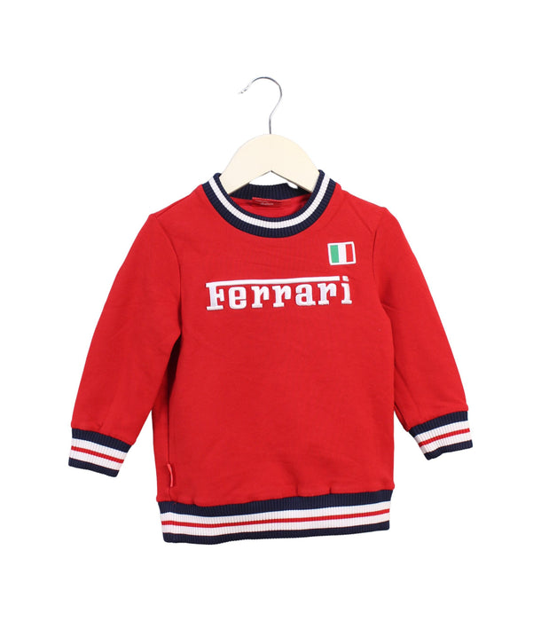 A Red Crewneck Sweatshirts from Ferrari in size 2T for boy. (Front View)