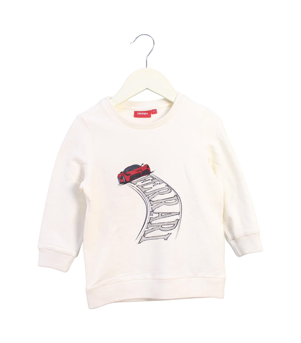 A White Crewneck Sweatshirts from Ferrari in size 2T for boy. (Front View)