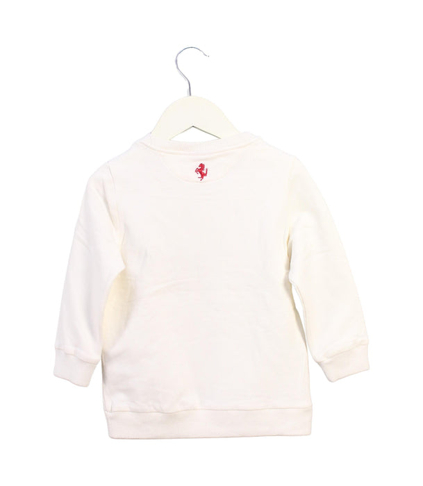 A White Crewneck Sweatshirts from Ferrari in size 2T for boy. (Back View)