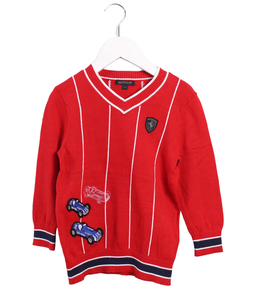 A Red Knit Sweaters from Ferrari in size 2T for boy. (Front View)