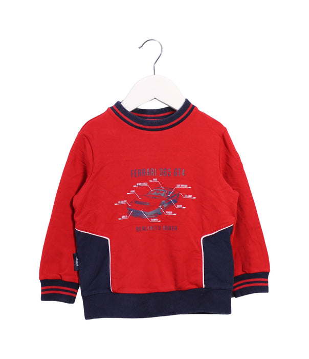 A Red Crewneck Sweatshirts from Ferrari in size 3T for boy. (Front View)