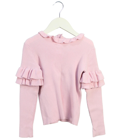 A Pink Knit Sweaters from Janie & Jack in size 4T for girl. (Front View)