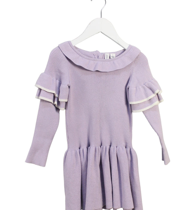 A Purple Sweater Dresses from Janie & Jack in size 3T for girl. (Front View)