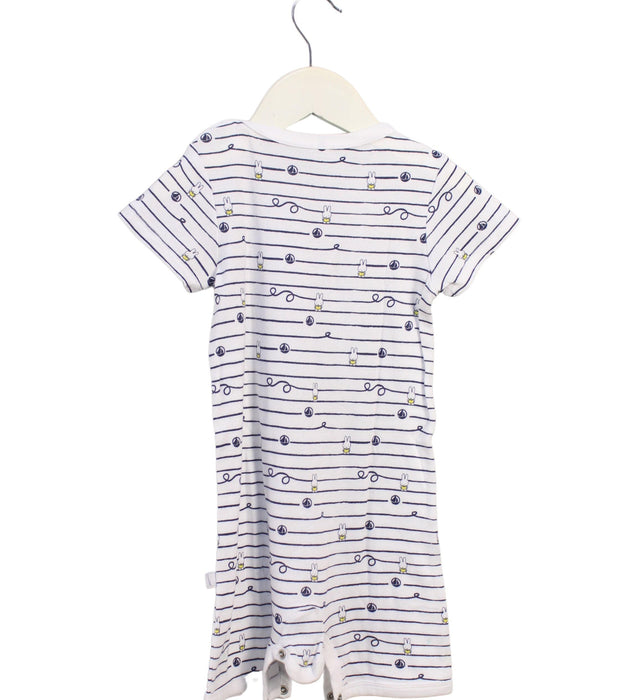 A Navy Short Sleeve Rompers from Petit Bateau in size 18-24M for neutral. (Back View)