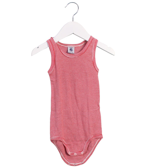 A Red Sleeveless Bodysuits from Petit Bateau in size 18-24M for neutral. (Front View)