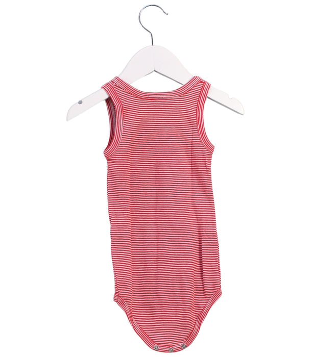 A Red Sleeveless Bodysuits from Petit Bateau in size 18-24M for neutral. (Back View)