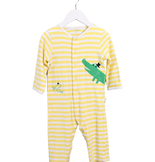 A Yellow Long Sleeve Jumpsuits from Mides in size 12-18M for boy. (Front View)