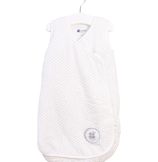 A White Sleepsacs from Candide in size 0-3M for girl. (Front View)
