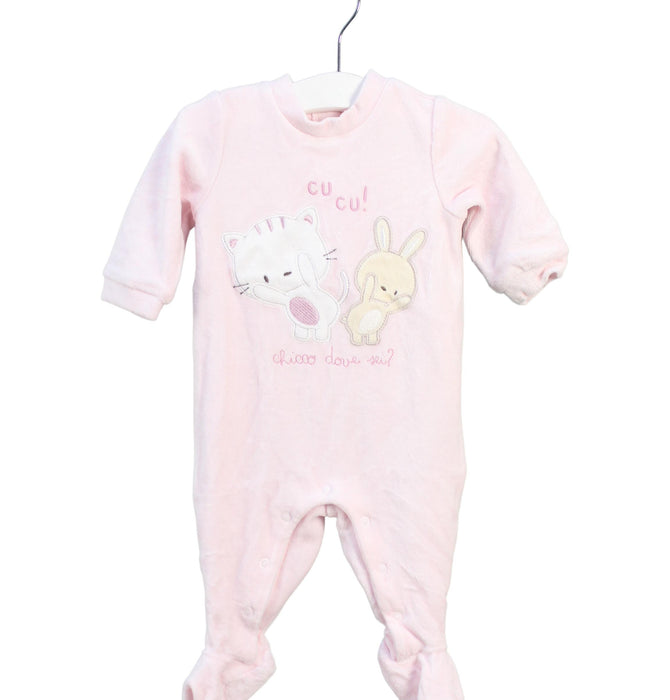 A Pink Onesies from Chicco in size 0-3M for girl. (Front View)