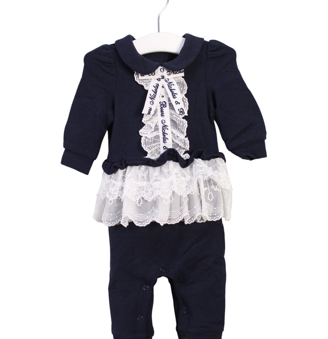 A Navy Long Sleeve Jumpsuits from Nicholas & Bears in size 3-6M for girl. (Front View)