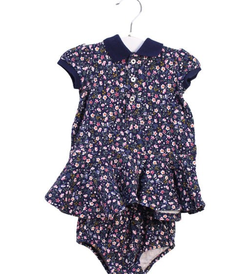 A Navy Dress Sets from Ralph Lauren in size 0-3M for girl. (Front View)