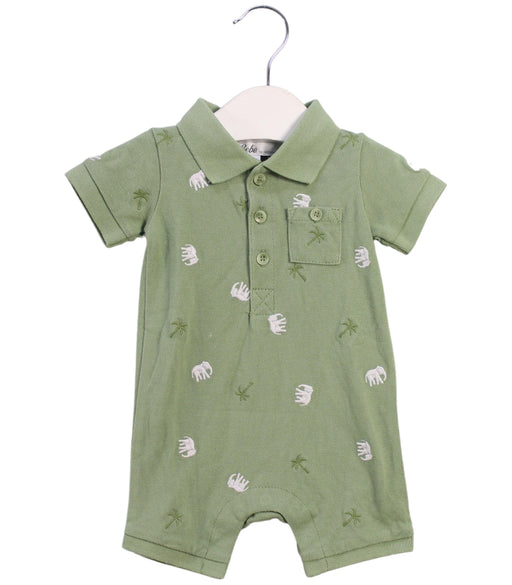 A Green Short Sleeve Rompers from Bébé by Minihaha in size 0-3M for boy. (Front View)