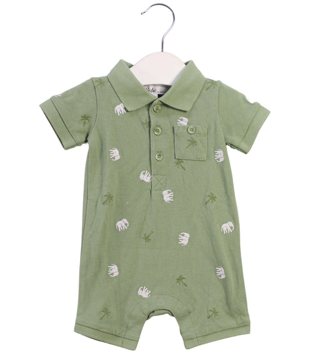 A Green Short Sleeve Rompers from Bébé by Minihaha in size 0-3M for boy. (Front View)