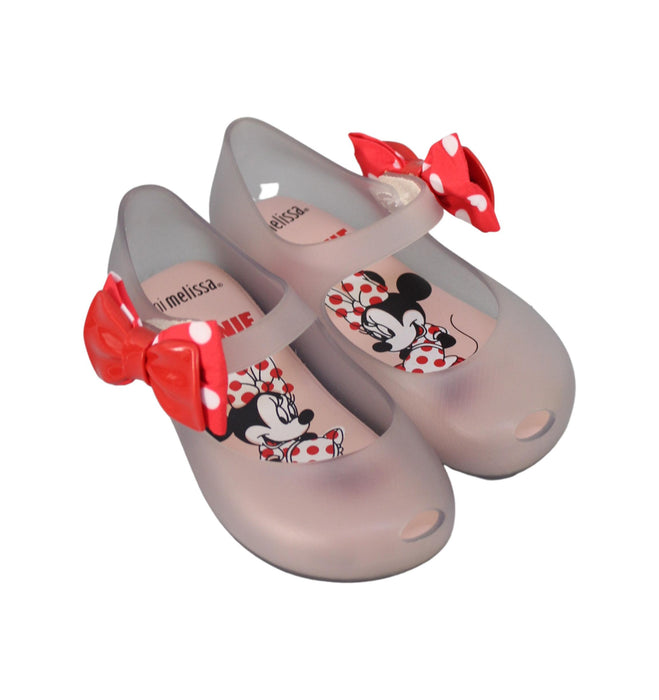 A Transparent Flats from Mini Melissa in size 4T for girl. (Front View)