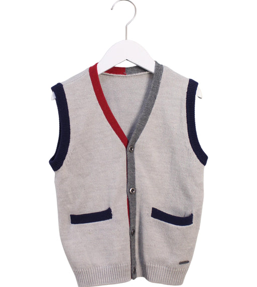 A Grey Sweater Vests from Chickeeduck in size 5T for boy. (Front View)