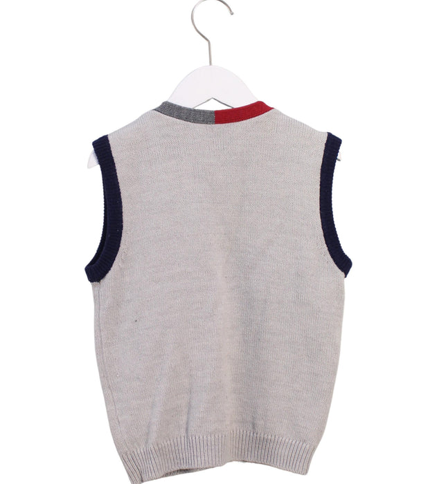 A Grey Sweater Vests from Chickeeduck in size 5T for boy. (Back View)