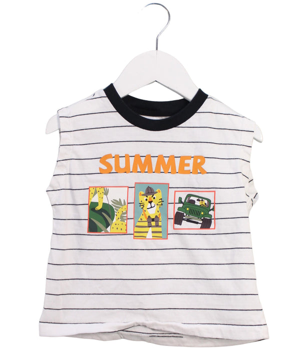 A White Sleeveless Tops from Balabala in size 18-24M for boy. (Front View)