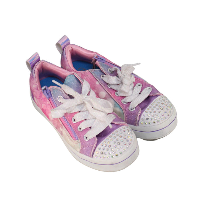 A Pink Sneakers from Skechers in size 5T for girl. (Front View)