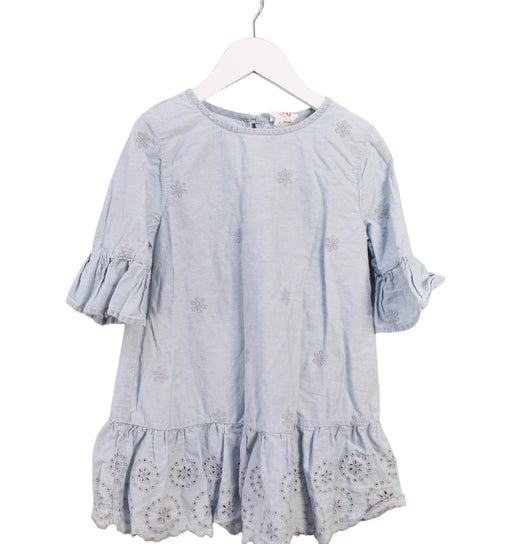A Blue Short Sleeve Dresses from Seed in size 4T for girl. (Front View)