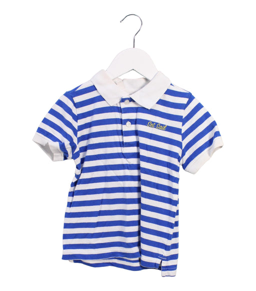 A Blue Short Sleeve Polos from Janie & Jack in size 3T for boy. (Front View)