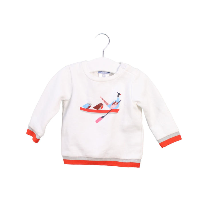 A White Crewneck Sweatshirts from Jacadi in size 3-6M for boy. (Front View)