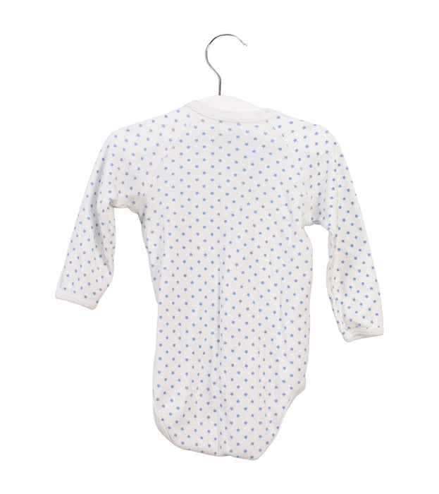 A White Long Sleeve Bodysuits from Petit Bateau in size 6-12M for girl. (Back View)