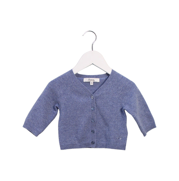 A Blue Cardigans from Bonpoint in size 3-6M for girl. (Front View)