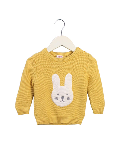 A Yellow Crewneck Sweatshirts from Seed in size 3-6M for girl. (Front View)