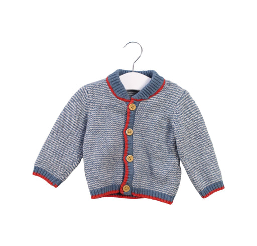 A Blue Cardigans from Cyrillus in size 3-6M for boy. (Front View)