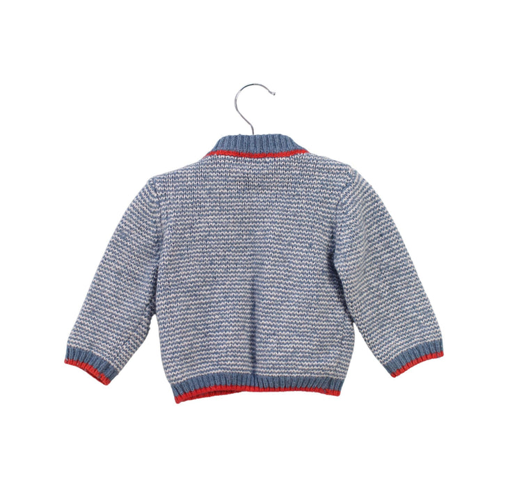 A Blue Cardigans from Cyrillus in size 3-6M for boy. (Back View)