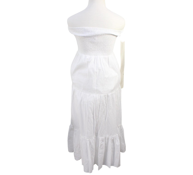 A White Sleeveless Dresses from Seraphine in size S for maternity. (Back View)