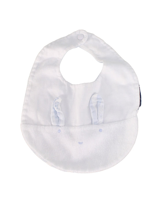 A White Bibs from Tartine et Chocolat in size 0-3M for neutral. (Front View)