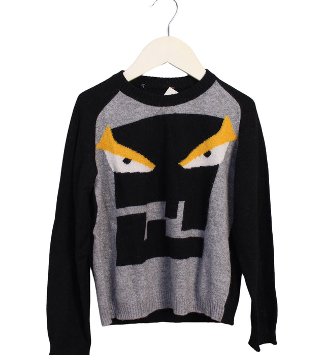 A Black Long Sleeve Tops from Fendi in size 6T for boy. (Front View)